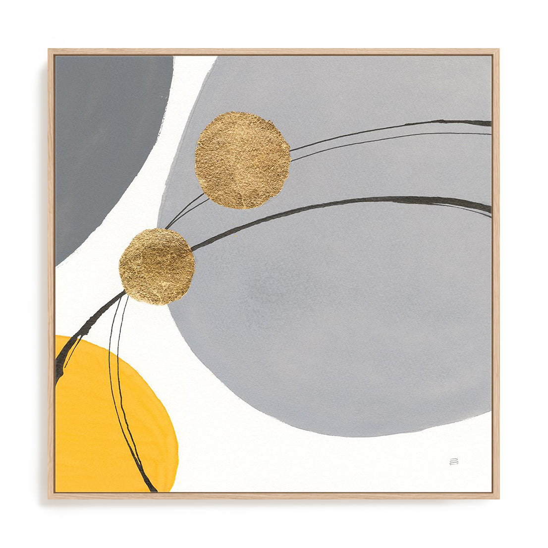 Golden Orbs I Framed Wall Art for Living Room, Bedroom, Hallways and Kitchen Spaces