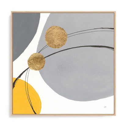 Golden Orbs I Framed Wall Art for Living Room, Bedroom, Hallways and Kitchen Spaces