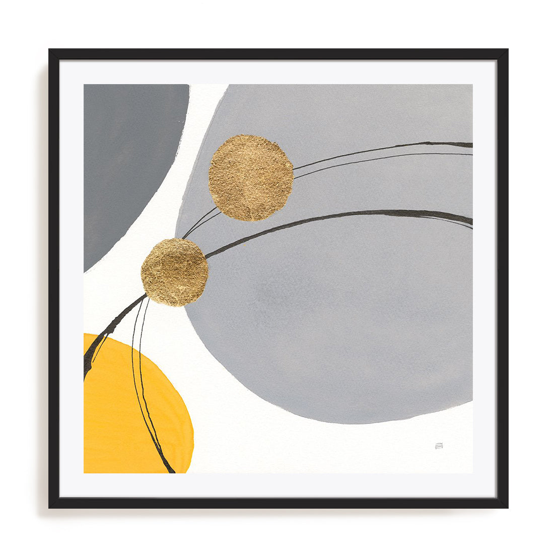 Golden Orbs I Framed Wall Art for Living Room, Bedroom, Hallways and Kitchen Spaces