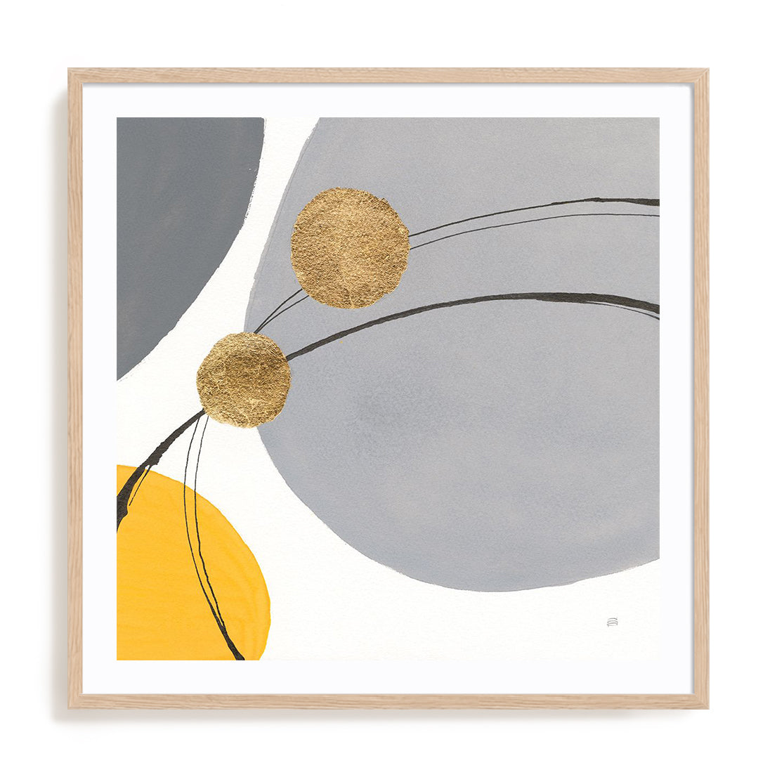 Golden Orbs I Framed Wall Art for Living Room, Bedroom, Hallways and Kitchen Spaces