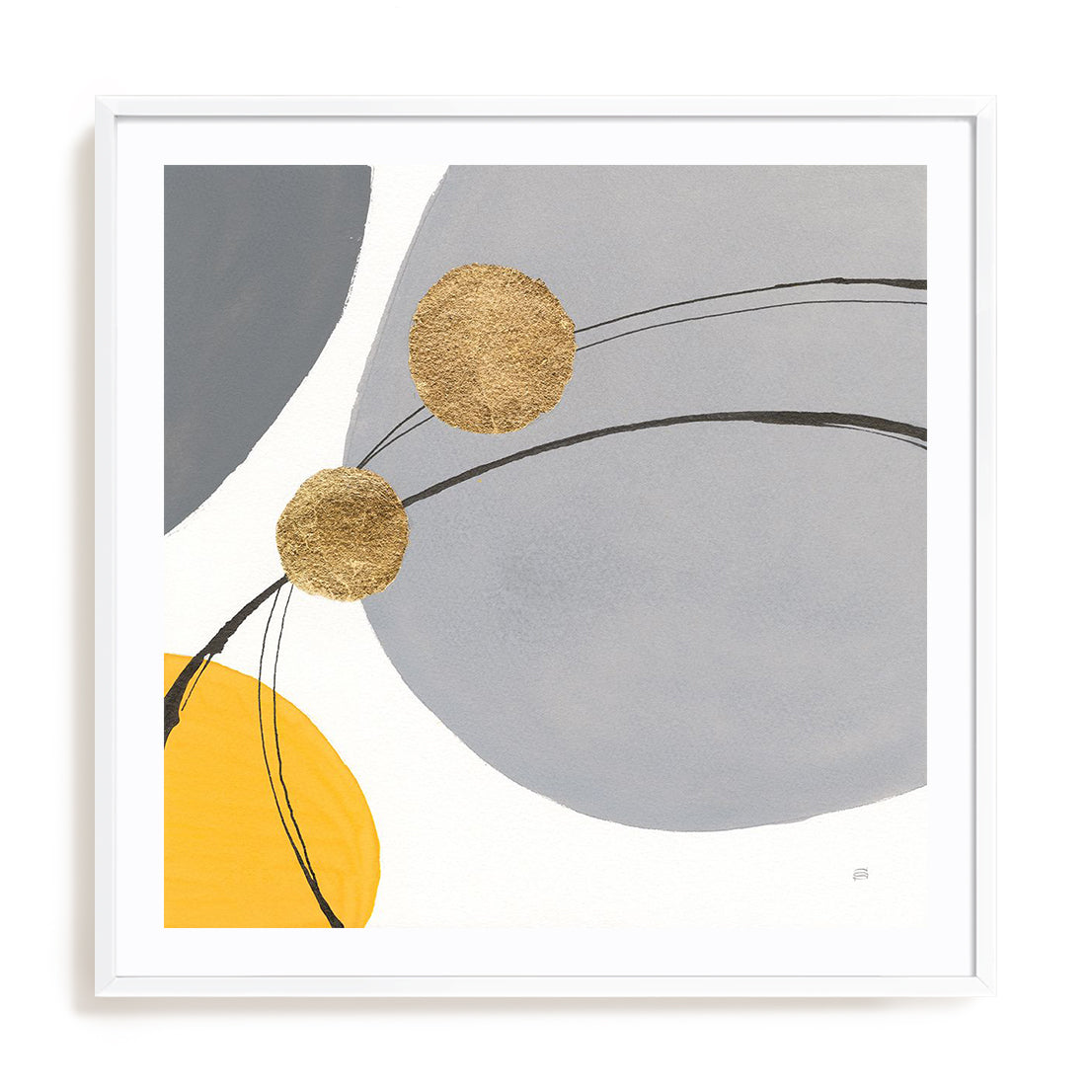 Golden Orbs I Framed Wall Art for Living Room, Bedroom, Hallways and Kitchen Spaces