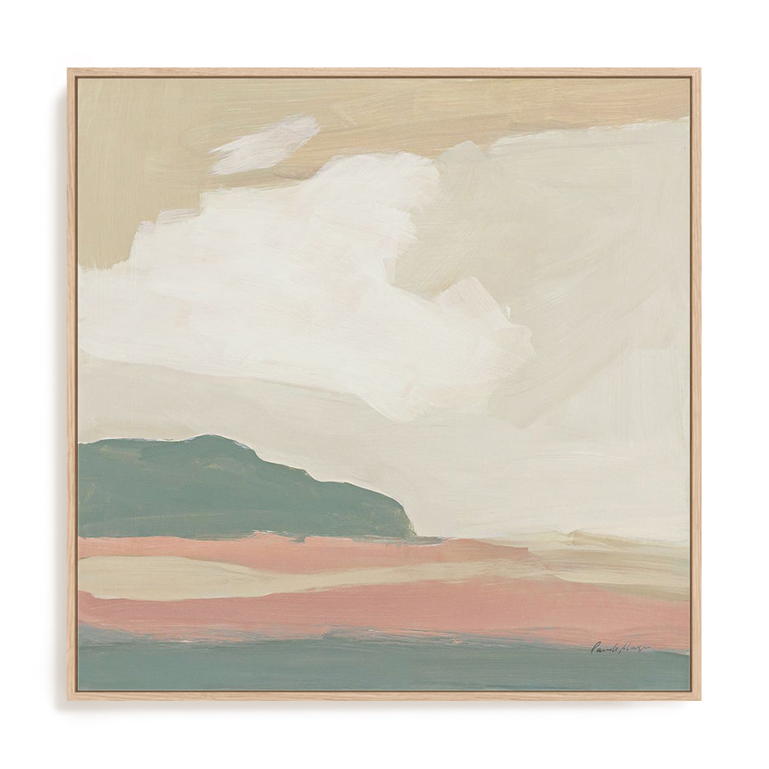 Pastel Landscape Framed Wall Art for Living Room, Bedroom, Hallways and Kitchen Spaces