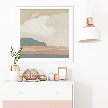 Pastel Landscape Framed Wall Art for Living Room, Bedroom, Hallways and Kitchen Spaces