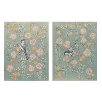 Heirloom Chinoiserie Bird Pastel I and II Wall Art
