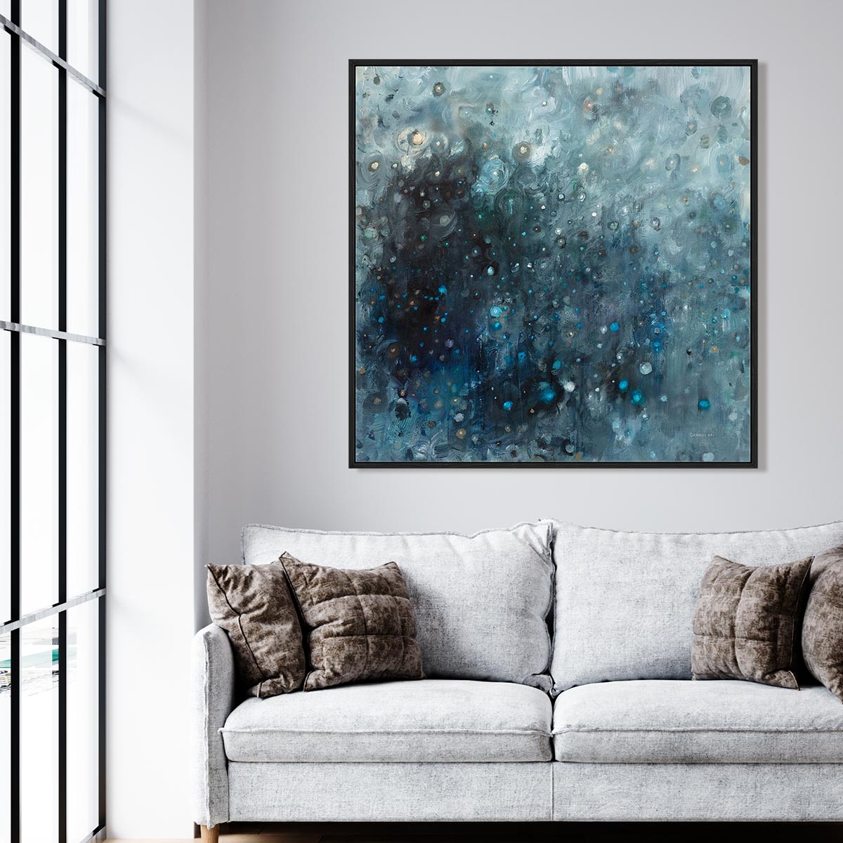 Rain in Gray and Blue Wall Art