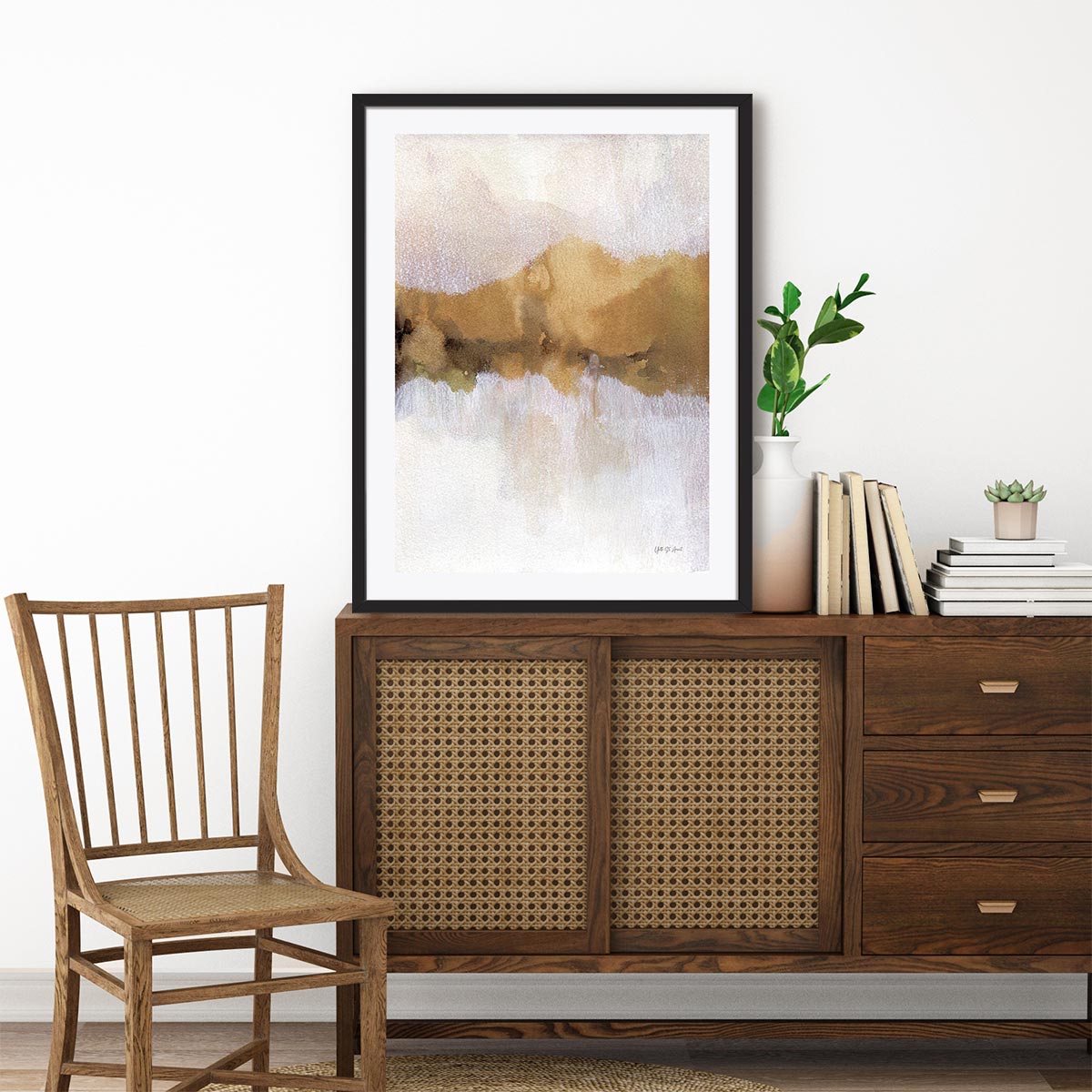 Golden Abstract Wall Art