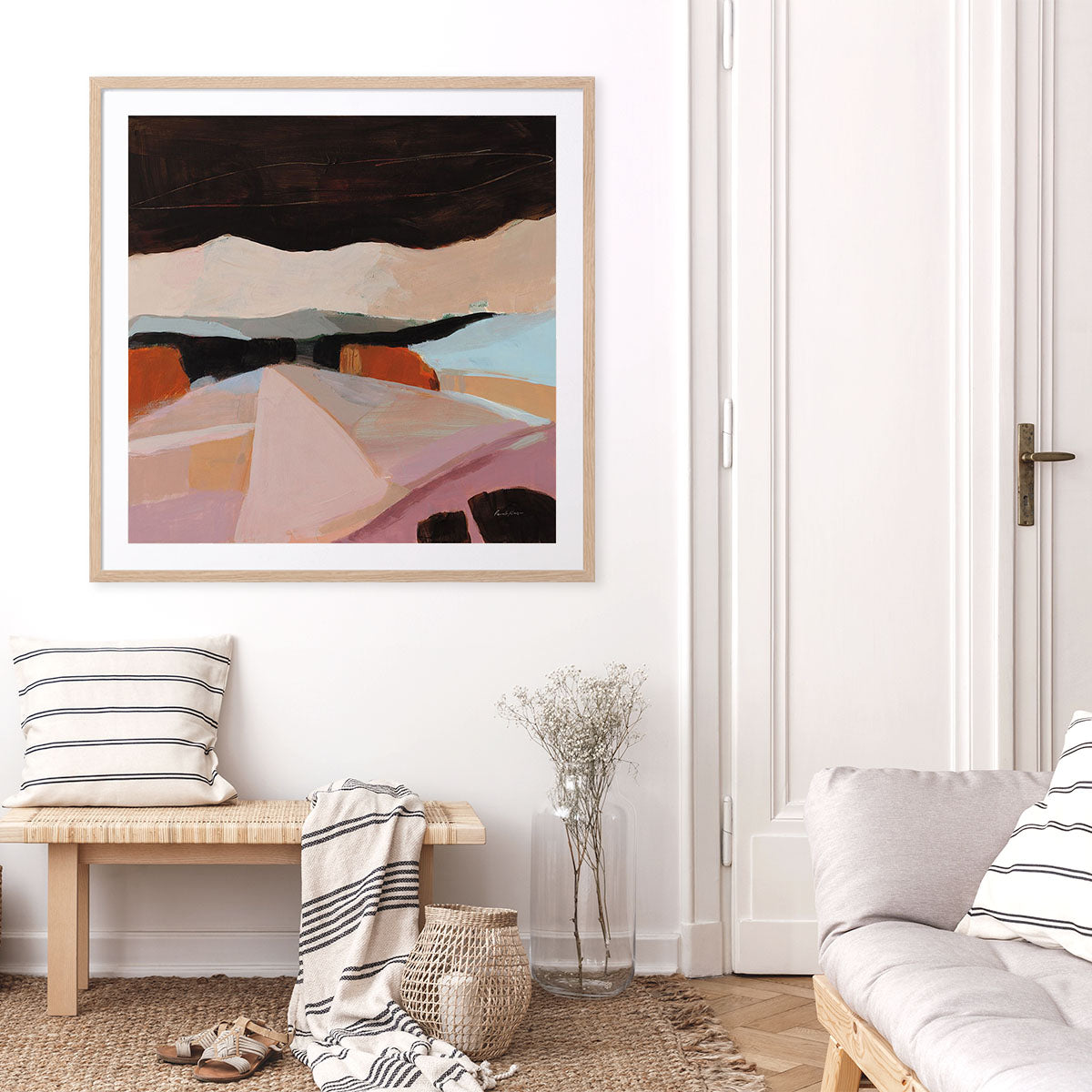Outside Town Framed Wall Art for Living Room, Bedroom, Hallways and Kitchen Spaces