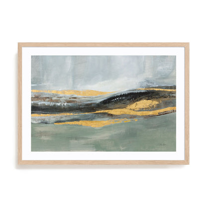 Sparkling Snow Green Art in Stretched Canvas, Framed Print Under Glass, and Gallery Wrapped Shadow Box Canvas