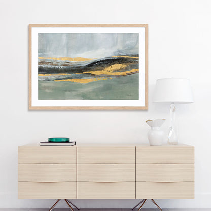 Sparkling Snow Green Art in Stretched Canvas, Framed Print Under Glass, and Gallery Wrapped Shadow Box Canvas