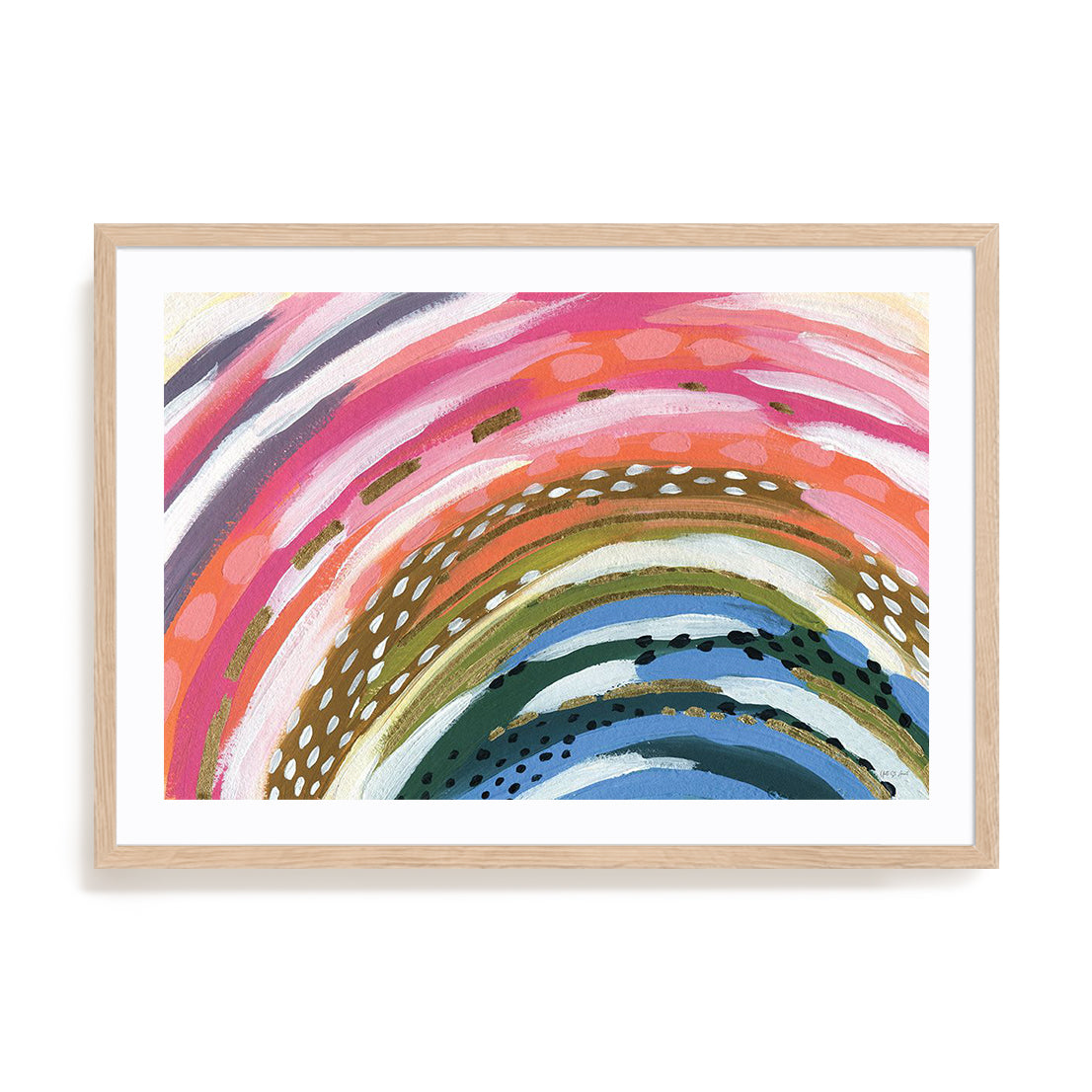 Rainbow Splash Art in Stretched Canvas, Framed Print Under Glass, and Gallery Wrapped Shadow Box Canvas
