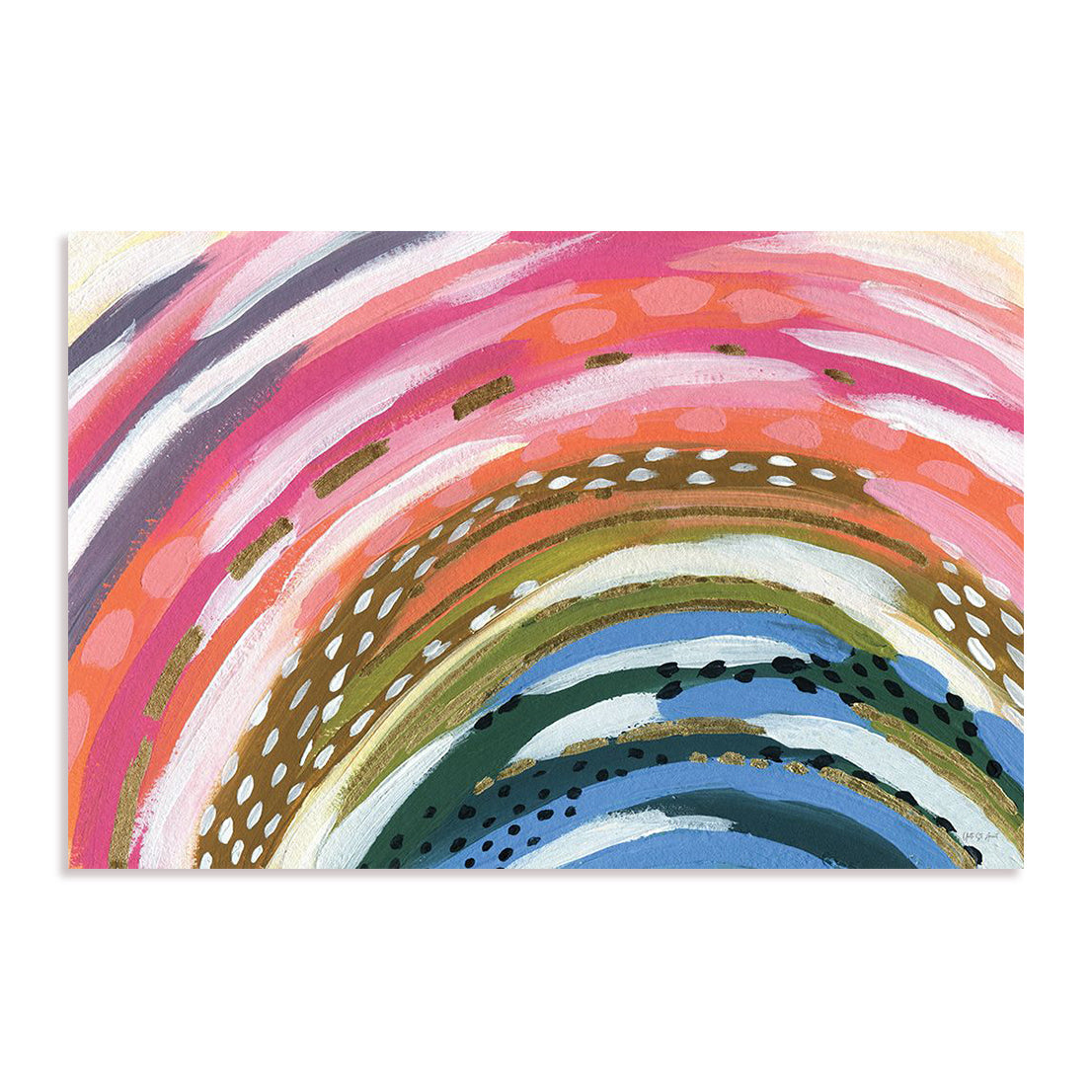 Rainbow Splash Art in Stretched Canvas, Framed Print Under Glass, and Gallery Wrapped Shadow Box Canvas