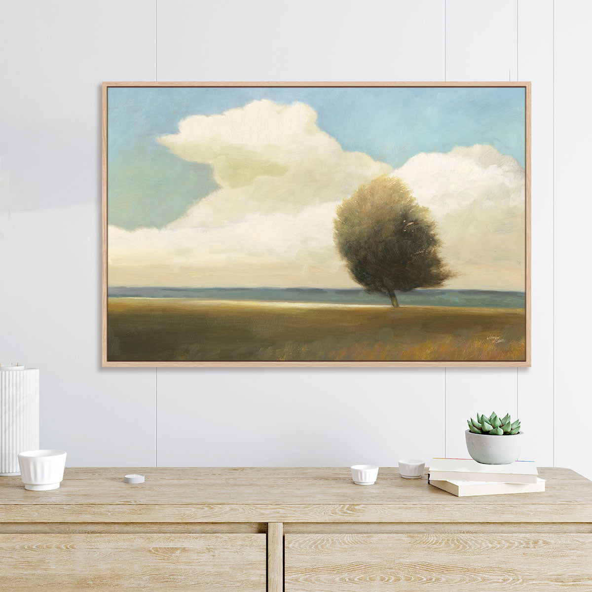 Windblown Tree Art in Stretched Canvas, Framed Print Under Glass, and Gallery Wrapped Shadow Box Canvas