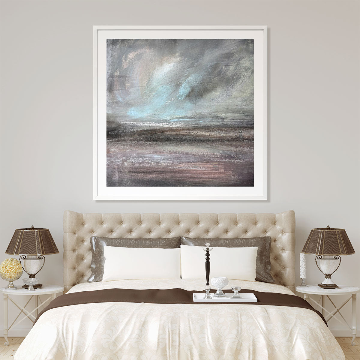Stormy Skies Framed Wall Art for Living Room, Bedroom, Hallways and Kitchen Spaces