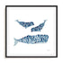 Three Whales Wall Art #oran_black-white-border