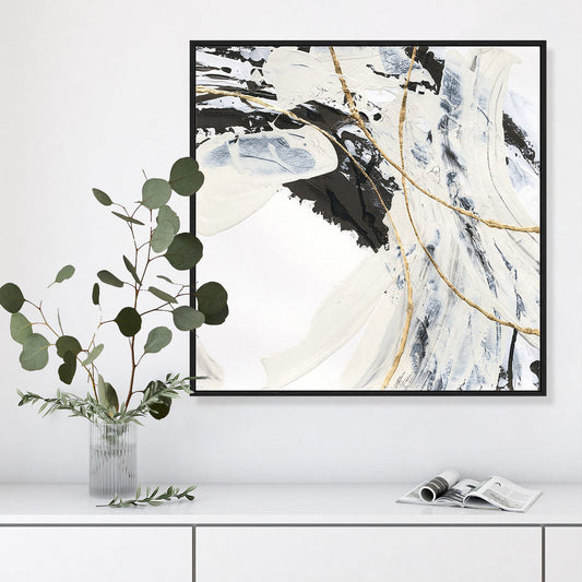 Gold and Cream I Framed Wall Art for Living Room, Bedroom, Hallways and Kitchen Spaces