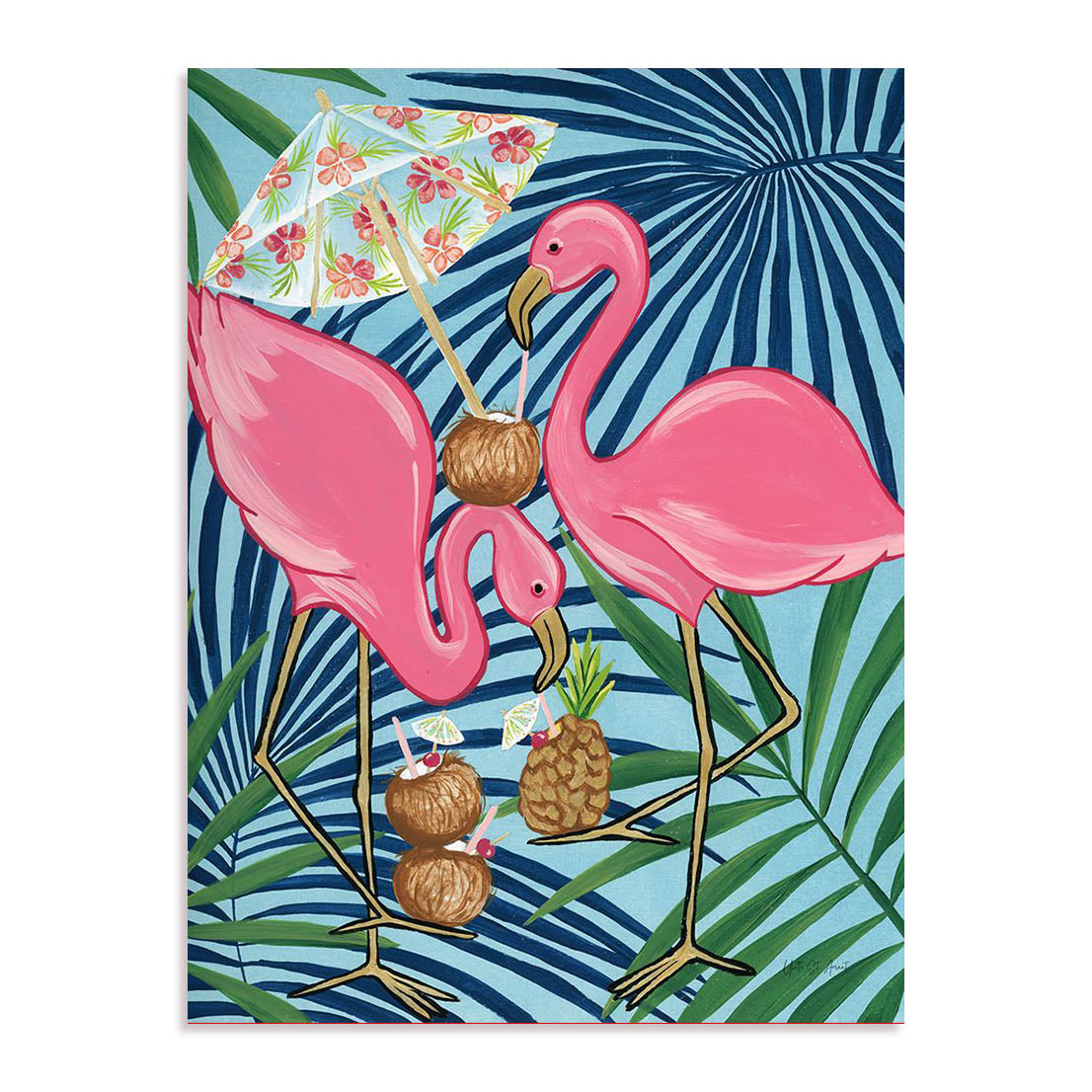 Flamingo Happy Hour I Wall Art